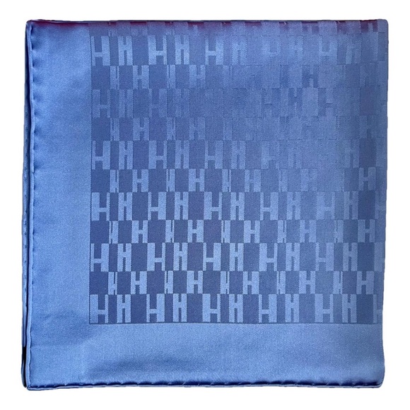 Hermes Other - Men’s Hermes Blue H Patterned Pocket Square/ Silk/ Carre 45